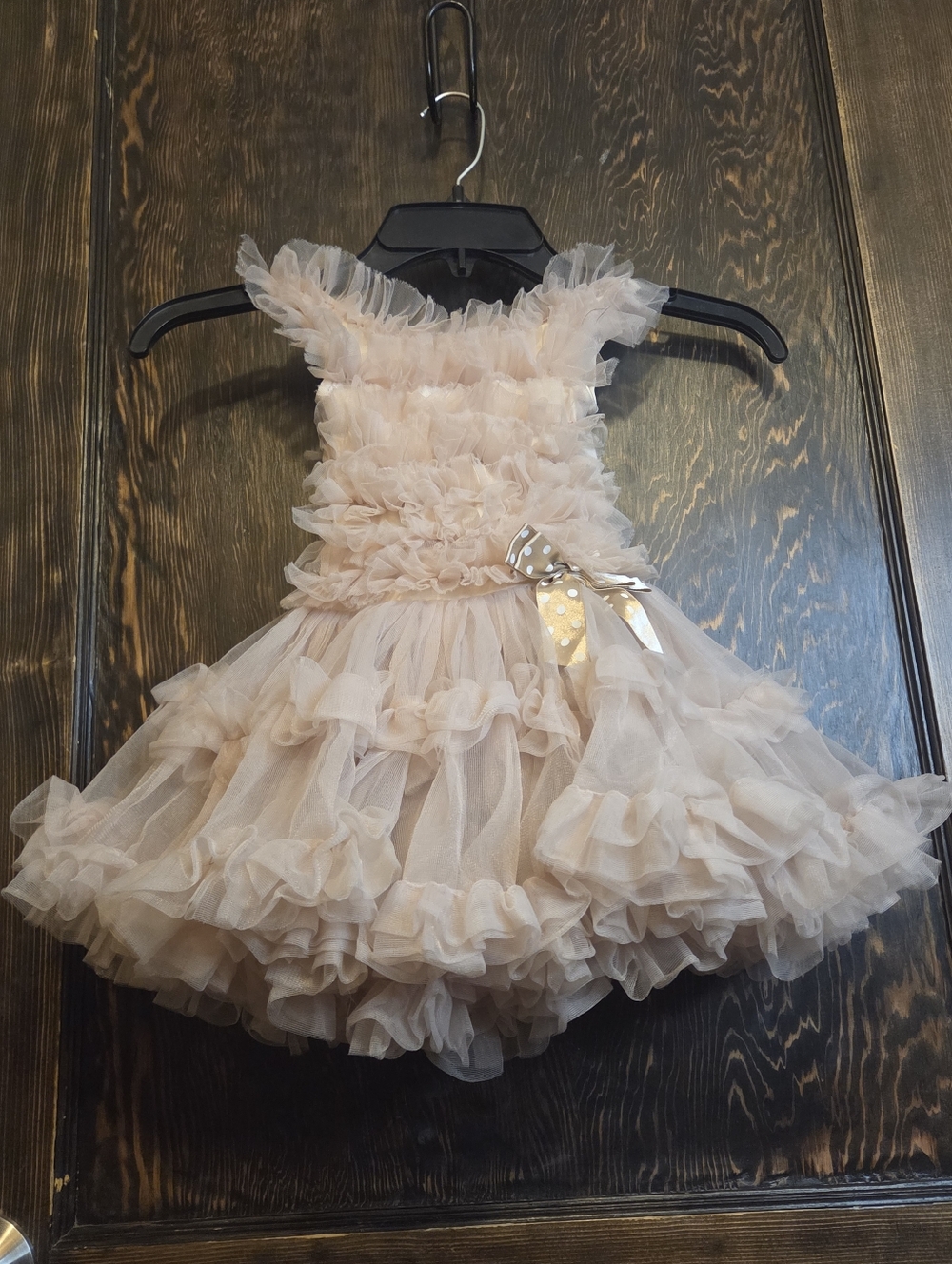 Popatu Peach Sleeveless "Ruffled Tulle Party Dress" Party/Wedding/ Photography